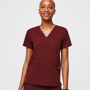 Figs Casma top and Yola pant in Burgandy